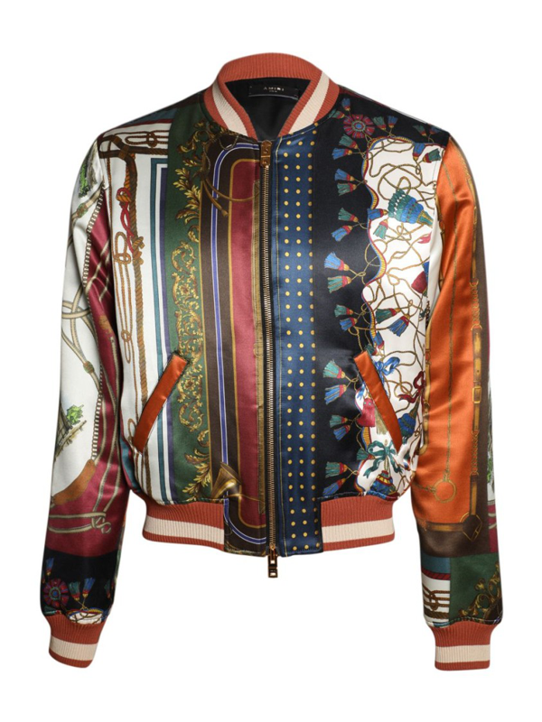 Amiri Scarf Patchwork Printed Bomber In Multicolor | ModeSens