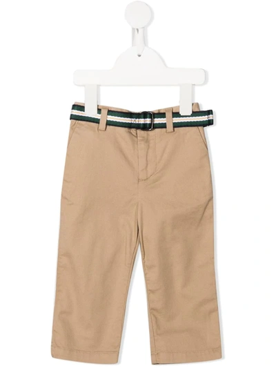 Ralph Lauren Babies' Belted Chino Trousers In Neutrals