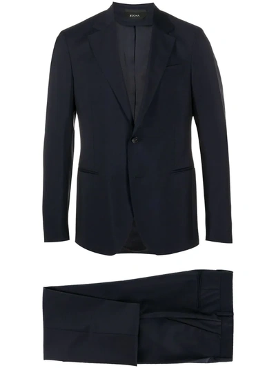 Z Zegna Single-breasted Suit In Blue