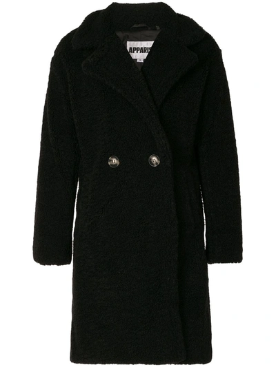 Apparis Anouck Faux-shearling Coat In Black