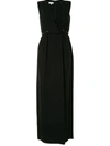 Delpozo V-neck Long Dress In Black