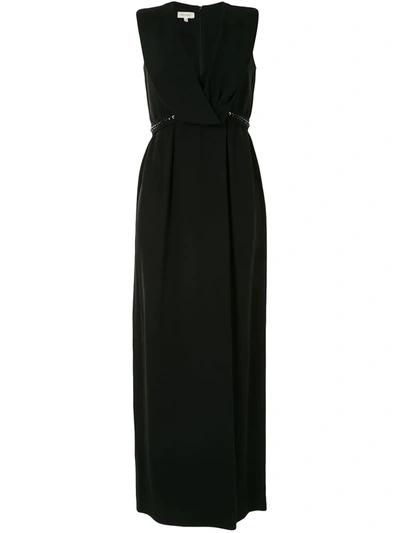 Delpozo V-neck Long Dress In Black