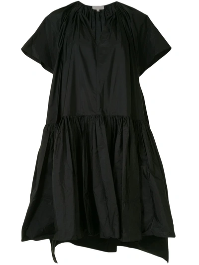 Delpozo Oversized-fit Tiered Dress In Black