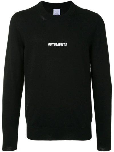 Vetements Logo-embellished Jumper In Black