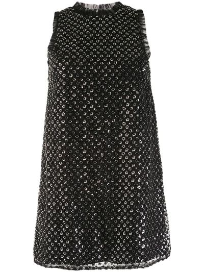 Aidan Mattox Sequin-embellished Mini Dress In Black