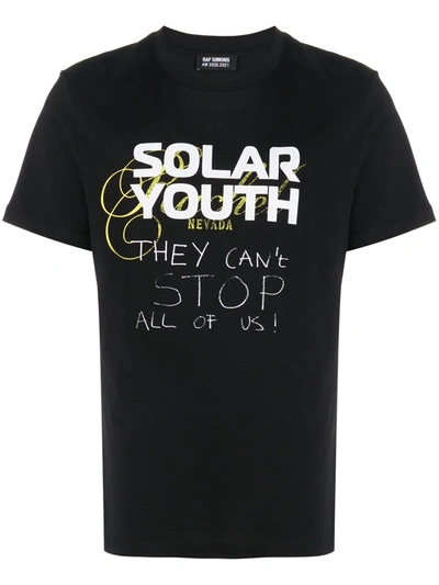 Raf Simons Solar Youth印花棉质t恤 In Black