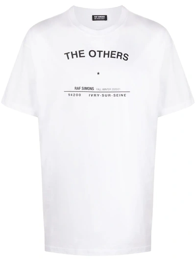 Raf Simons Printed Jersey Cotton T-shirt In White