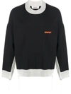 Ambush Logo-embroidered Raw-edge Sweatshirt In Blue