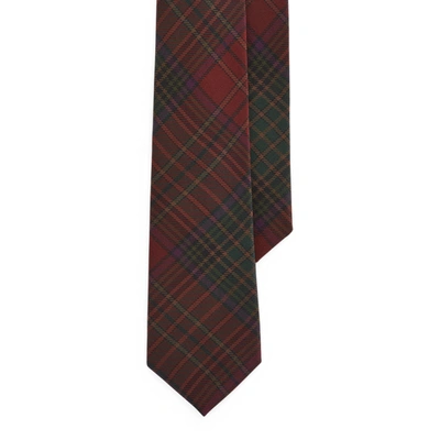 Ralph Lauren Tartan Silk Tie In Brown