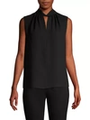Misook Women's Sleeveless Twist Neck Top In Black
