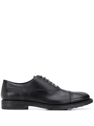 Tod's Leather Oxford Shoes In Black