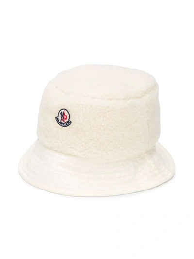 Moncler Babies' Logo-patch Bucket Hat In White