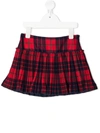 Il Gufo Checked Stretch-twill Skirt In Red