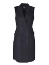 THEORY WOOL AND CASHMERE WAISTCOAT IN BLACK