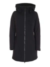 COLMAR ORIGINALS TECH FABRIC FITTED PADDED COAT IN BLACK
