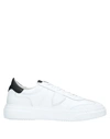 Philippe Model Temple Low Sneakers In White Leather In White