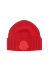 MONCLER TRICOT BEANIE IN RED
