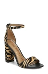 Sam Edelman Yaro Ankle Strap Sandal In Nude Zebra Print Calf Hair