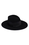Eugenia Kim Blaine Wool Fedora Hat W/ Velvet Band In Black