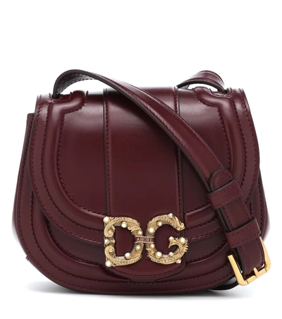 Dolce & Gabbana Dg Amore Small Leather Crossbody Bag In Red