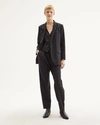 Nili Lotan Diane Blazer In Dark Charcoal Pinstripe