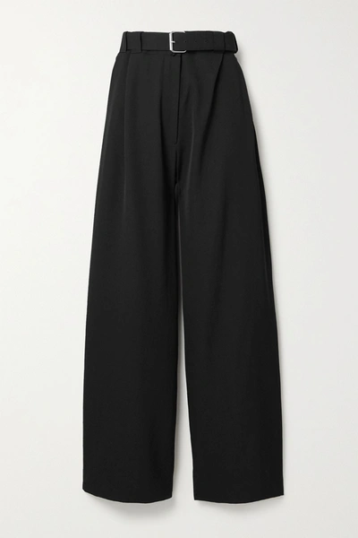 The Row Nerea High-rise Wide-leg Wool Trousers In Black