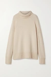 The Row Milina Wool And Cashmere-blend Turtleneck Sweater In Beige