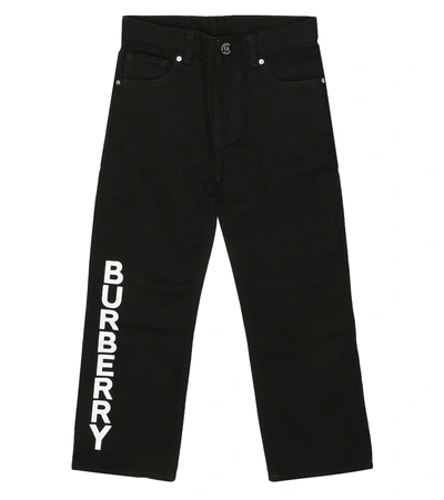 Burberry Kids' 棉质牛仔裤 In Black