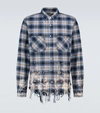 AMIRI BLEACHED FLANNEL SHIRT,P00493667