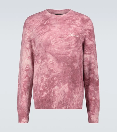 Amiri Burgundy Tie-dye Marble Sweater In Pink