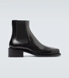 GIVENCHY LEATHER SQUARE TOE ANKLE BOOTS,P00493787