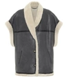ISABEL MARANT ÉTOILE ADELIA LEATHER AND SHEARLING VEST,P00478367