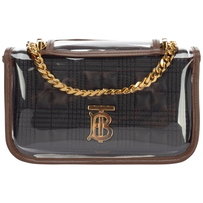 Burberry Lola Mini With Transparent Cover Bag In Black