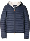 Save The Duck Giga Waterproof Faux Shearling Lined Puffer Jacket In Blue