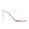 Christian Louboutin Just Nothing 85 Plexi-strap Leather Sandals In White