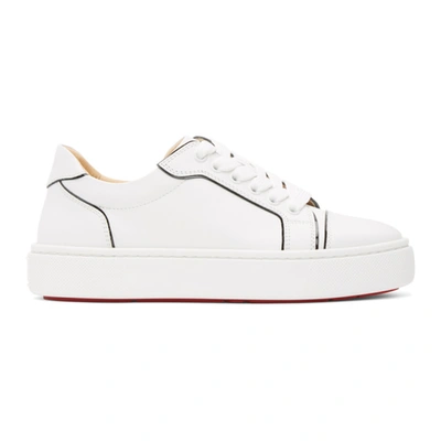 Christian Louboutin Vierissima Painted-edge Leather Trainers In White