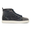 CHRISTIAN LOUBOUTIN NAVY LOUIS SPIKES HIGH-TOP trainers