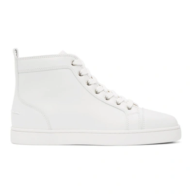 Christian Louboutin Louis Orlato Full-grain Leather High-top Sneakers In White