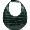 STAUD GREEN CROC MOON BAG