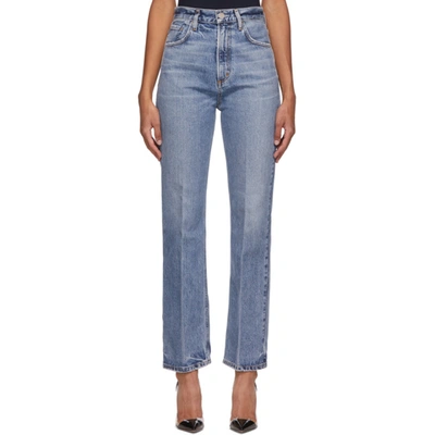 Goldsign The Relaxed Straight Jeans In Blue