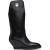 RICK OWENS BLACK KOWBOY BOOTS