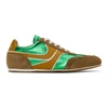 DRIES VAN NOTEN GREEN LEATHER METALLIC SNEAKERS