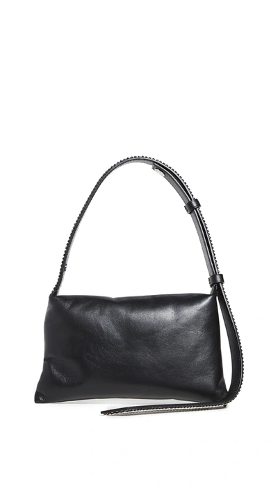 Simon Miller Puffin Mini Leather Top Handle Bag In Black & Clear Crystal