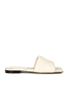 Bottega Veneta Rubber Lido Debossed Leather Slides