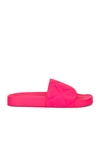 Bottega Veneta The Slider Intrecciato-debossed Rubber Slides In Lollipop