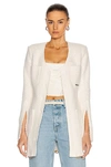 ALEXANDER WANG LONG CHAIN HEM FITTED SHIRT JACKET,AWAN-WO129