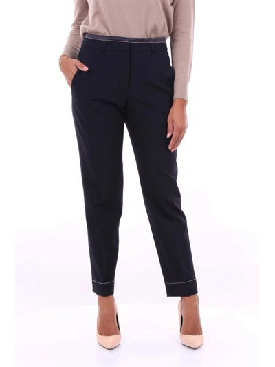 Peserico Women's Blue Silk Trousers