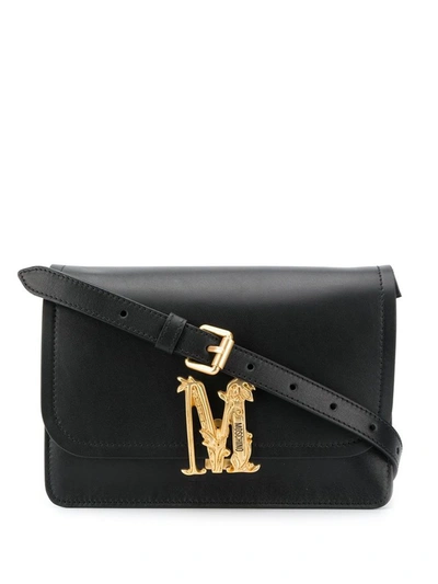 Moschino Women's  Black Leather Shoulder Bag