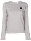 Comme Des Garçons Play Chest Logo-patch T-shirt In Grey