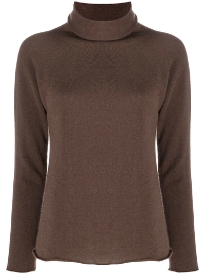 Lamberto Losani Roll-neck Cashmere Jumper In Brown